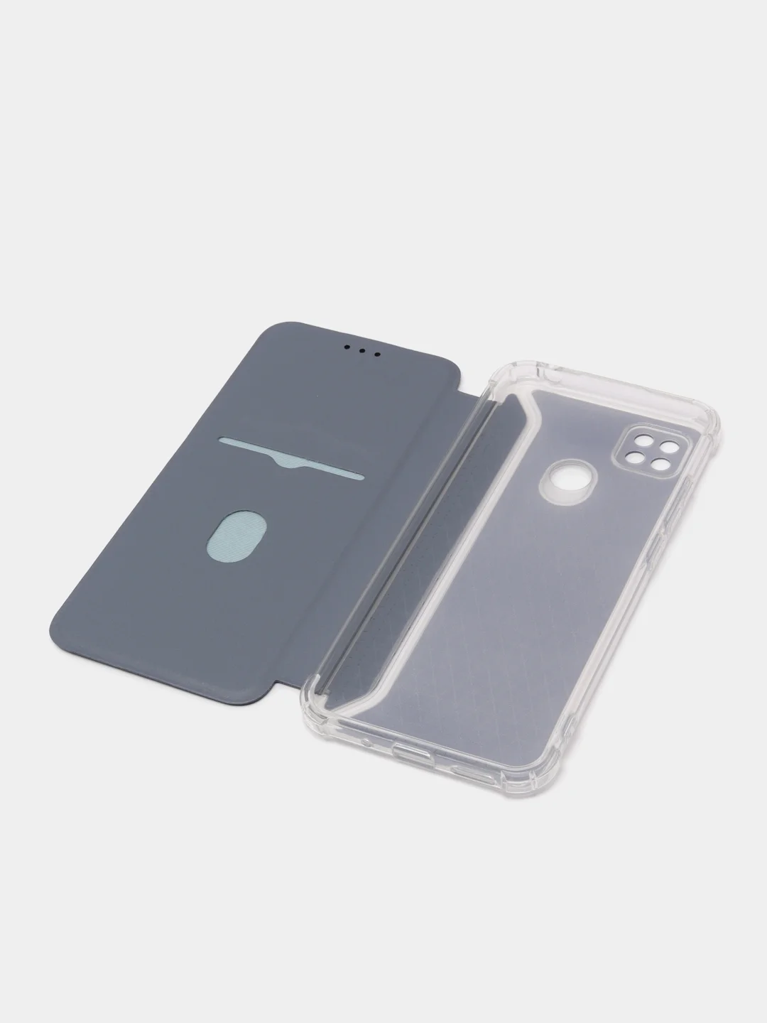 Серебряный чехол-книжка Xiaomi Redmi 10C, Poco C40, 9A,  9C, 10A