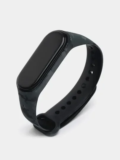 Зеленый силиконовый ремешок для Xiaomi Mi Band 3 и Mi Band 4 с принтом камуфляж