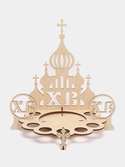 Пасхальная подставка для яиц и кулича "Церковь", в разобранном виде