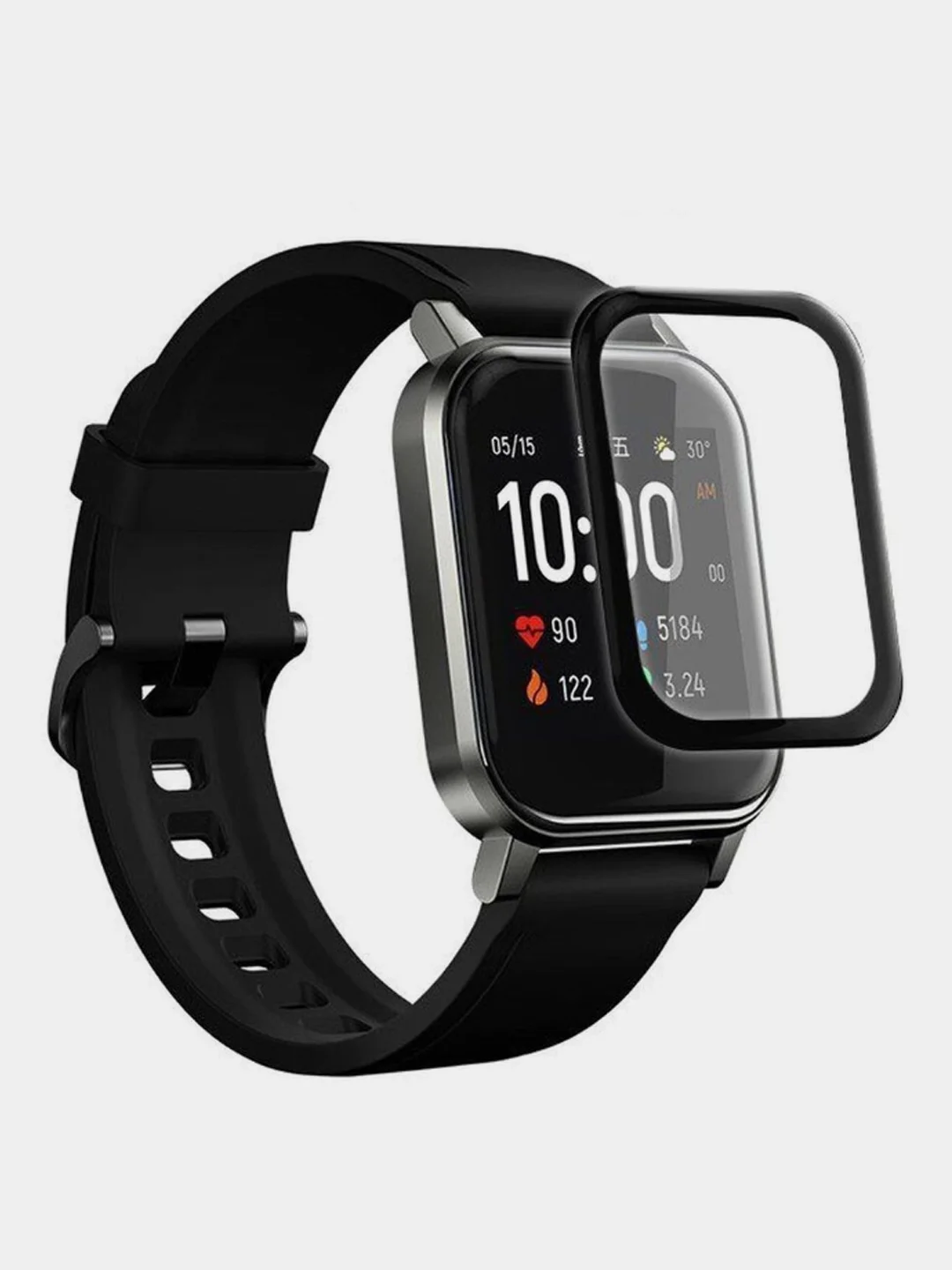 Защитная пленка Watch PMMA для Haylou Solar LS02, черная рамка