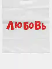 Красный подарочный пакет с прикольными надписями Новый год Денег нет