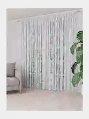 Серебряный полупрозрачный мраморный тюль
