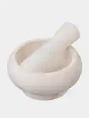 Белый ступка с пестиком, мрамор, 9 x 4,5 см