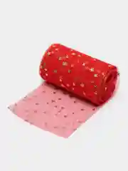 Красный фатин 6 см со звездами
