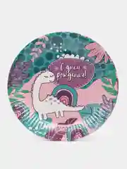 Тарелка бумажная С Днём Рождения! "Динозаврик", набор 6 штук