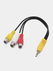 Кабель переходник jack 3.5 - 3 RCA (F) аудио видео сигнала для игровых приставок мама-папа