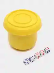 Настольная игра/ Стакан для кубиков, игральных костей с набором кубиков 5 шт,
