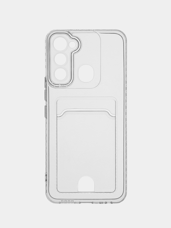 Чехол для Tecno Spark GO 2022, Tecno Spark 8C, прозрачный с карманом для карты