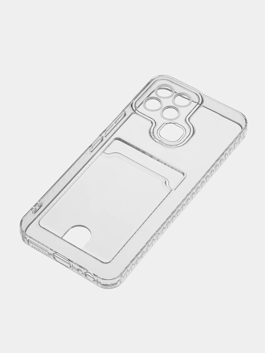 Прозрачный чехол для Infinix Smart 6, прозрачный, с карманом для карты