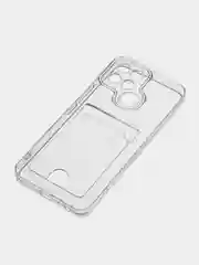 Прозрачный чехол для Infinix Smart 6, прозрачный, с карманом для карты