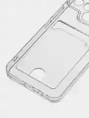 Прозрачный чехол для Infinix Smart 6, прозрачный, с карманом для карты