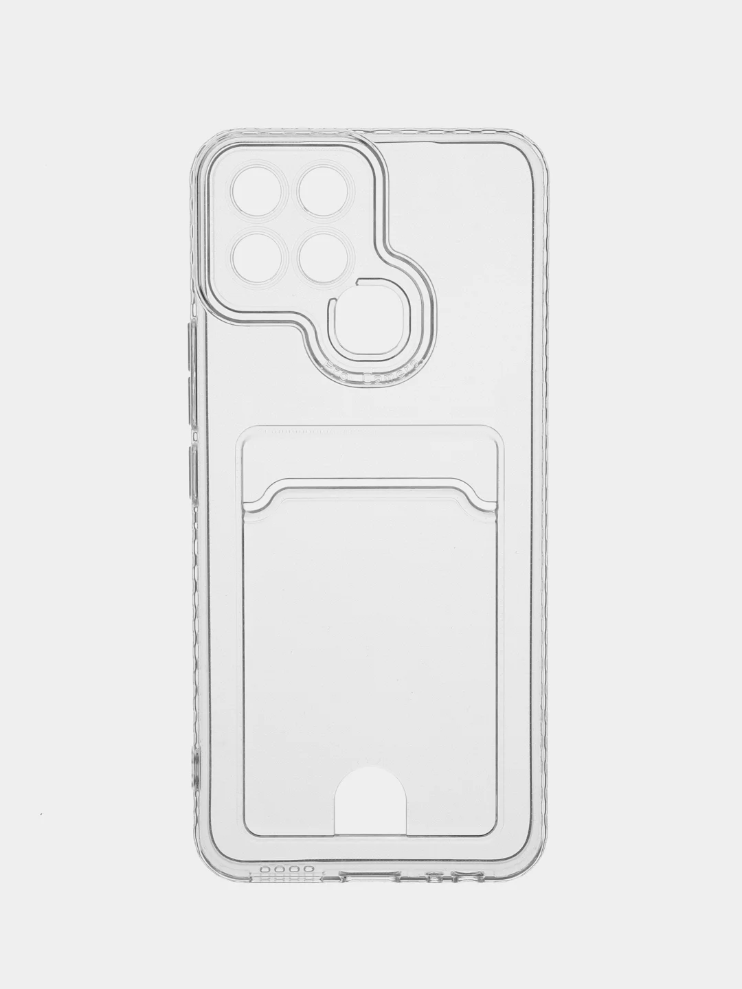 Прозрачный чехол для Infinix Smart 6, прозрачный, с карманом для карты