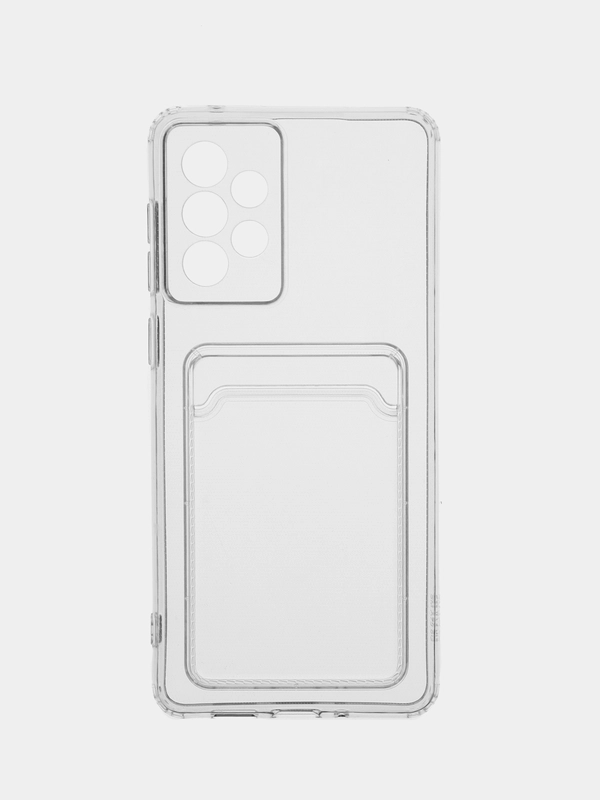 Чехол для Samsung Galaxy A73, Самсунг Галакси А73 прозрачный, с карманом для карты