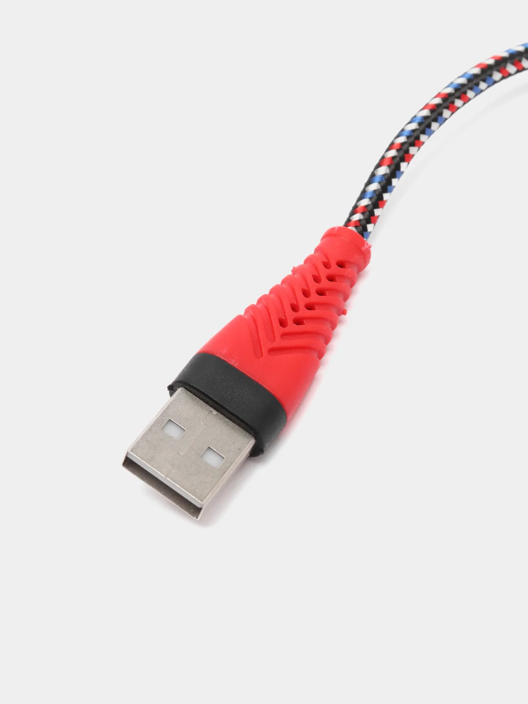 Красный кабель USB Type-C, тканевая оплетка, 1 метр