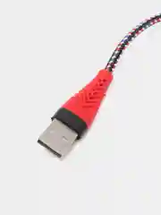 Красный кабель USB Type-C, тканевая оплетка, 1 метр