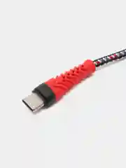 Красный кабель USB Type-C, тканевая оплетка, 1 метр