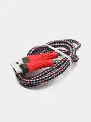 Красный кабель USB Type-C, тканевая оплетка, 1 метр