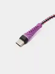 Фиолетовый кабель USB Type-C, тканевая оплетка, 1 метр