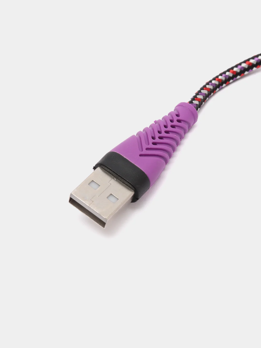 Фиолетовый кабель USB Type-C, тканевая оплетка, 1 метр