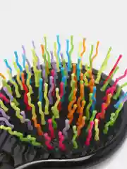 Черный массажка с цветными кончиками, с зеркалом, 8 х 15 см