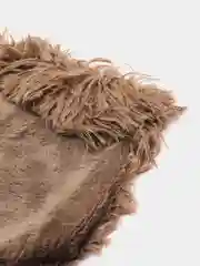 Приглушённый хаки пушистый плед / Мягкий плед  / Плед-травка / Цвета внутри