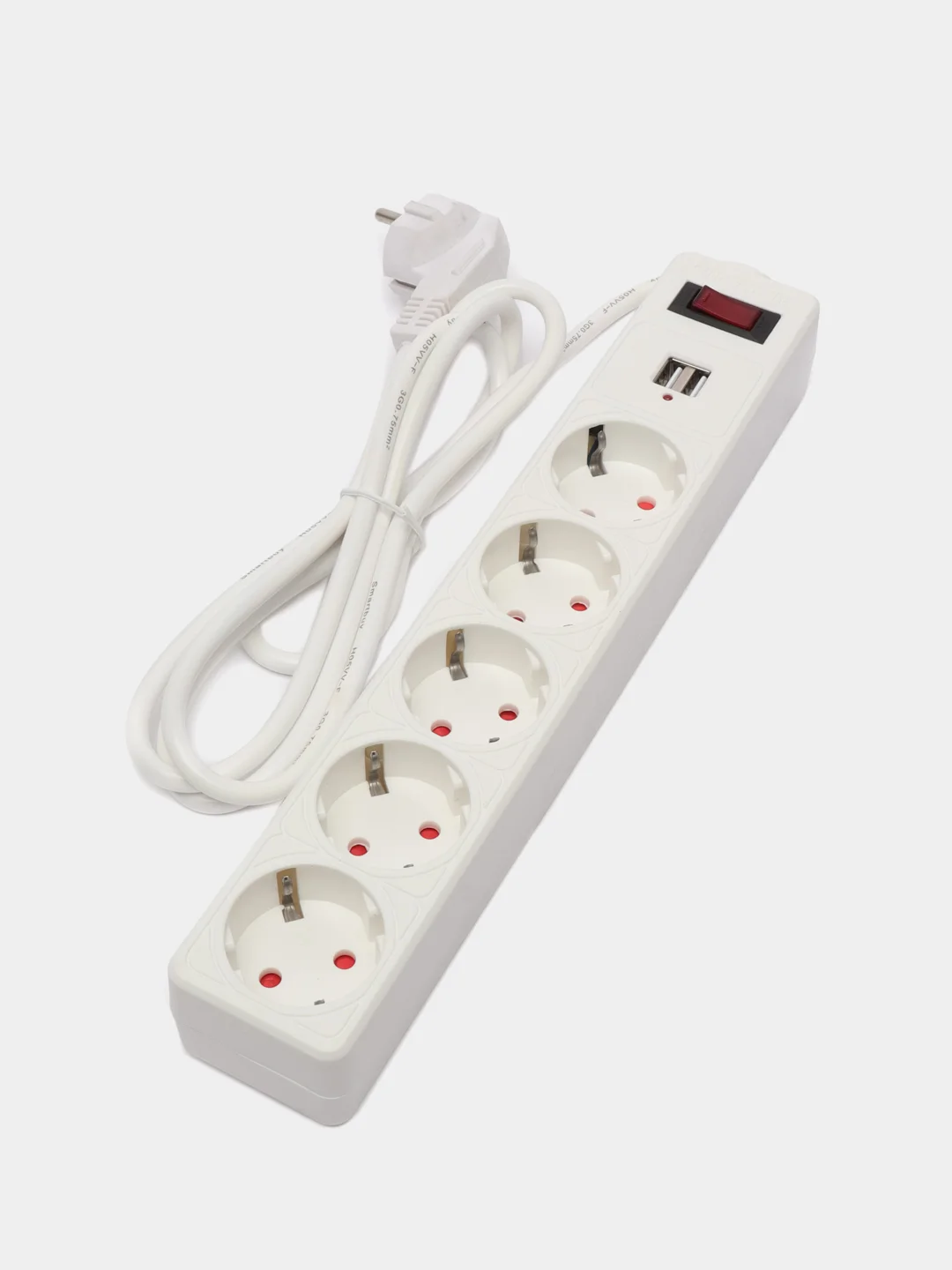 Белый сетевой фильтр Smartbuy SBSP-18U-W, 5 розеток, 2 USB, 1,8 м