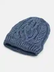 Индиго шапка женская  Колосок, бини вязаная на флисе, зима-осень