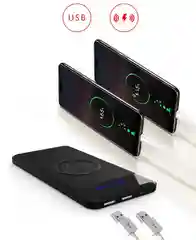 Повербанк, 8000 mAh с беспроводной зарядкой для смартфонов