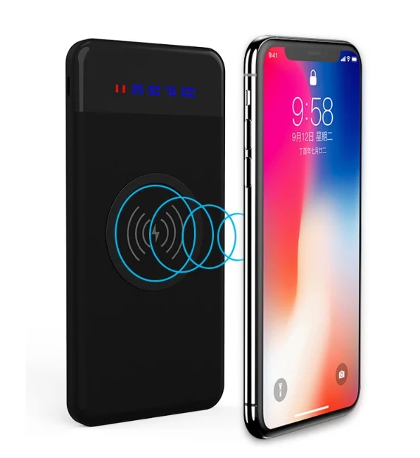 Повербанк, 8000 mAh с беспроводной зарядкой для смартфонов