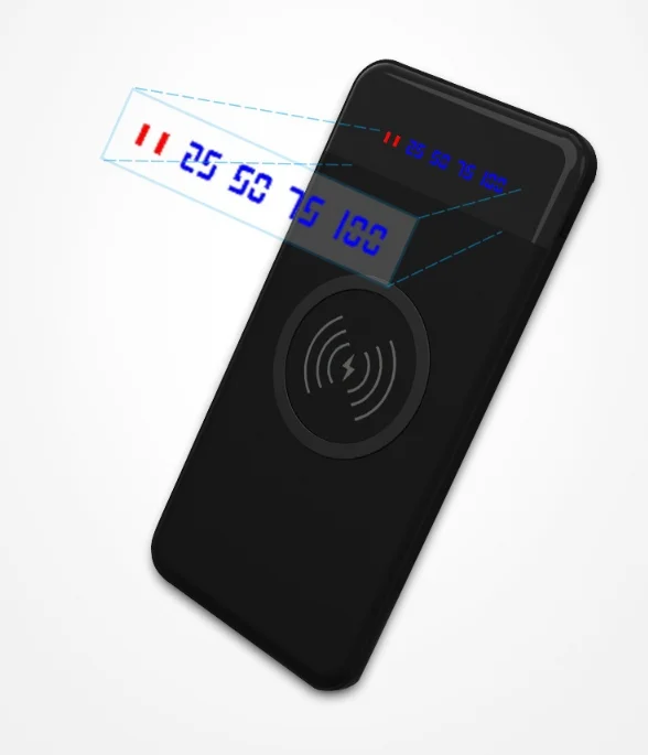Повербанк, 8000 mAh с беспроводной зарядкой для смартфонов