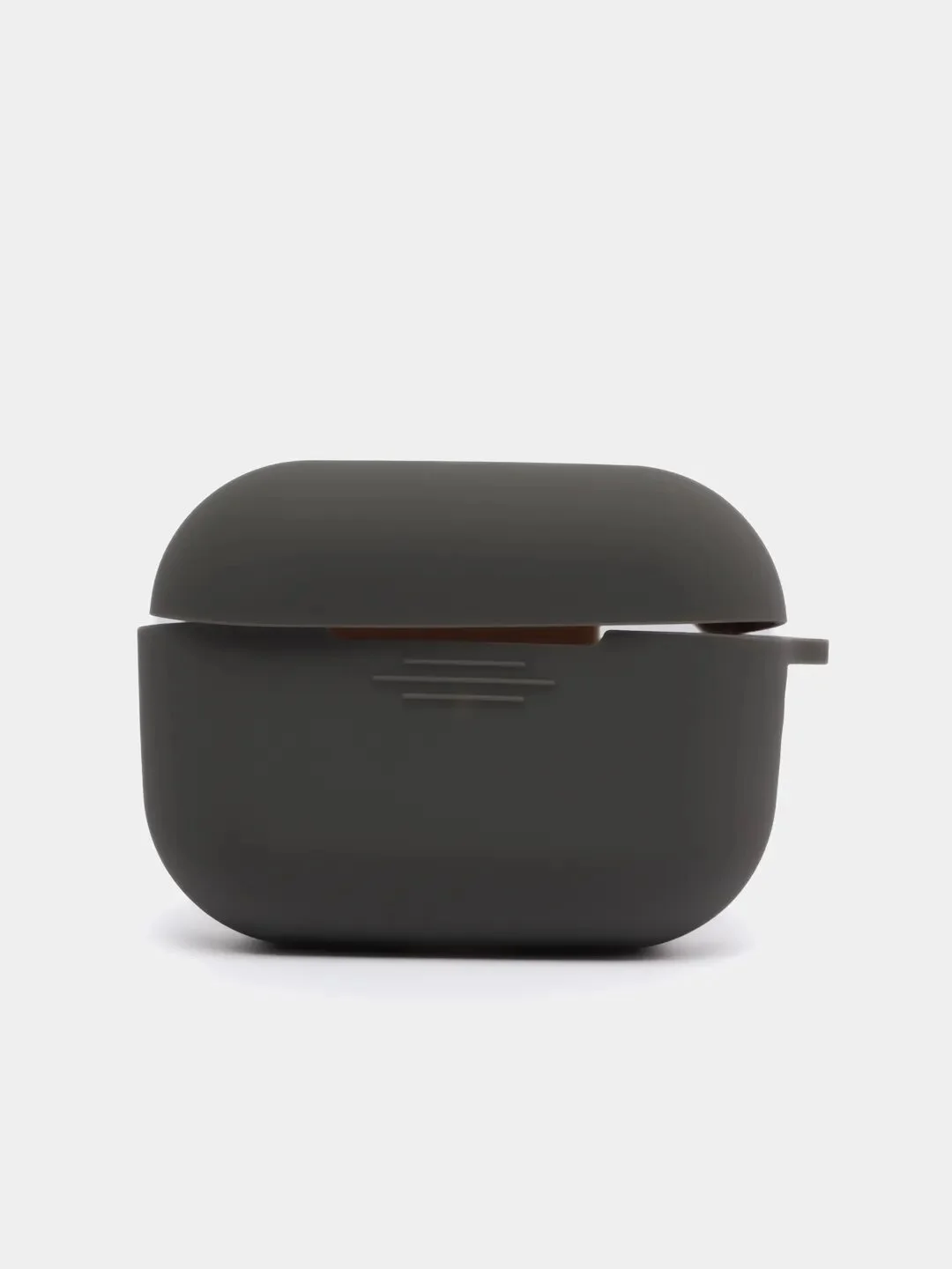 Серый силиконовый чехол для наушников AirPods Pro с карабином