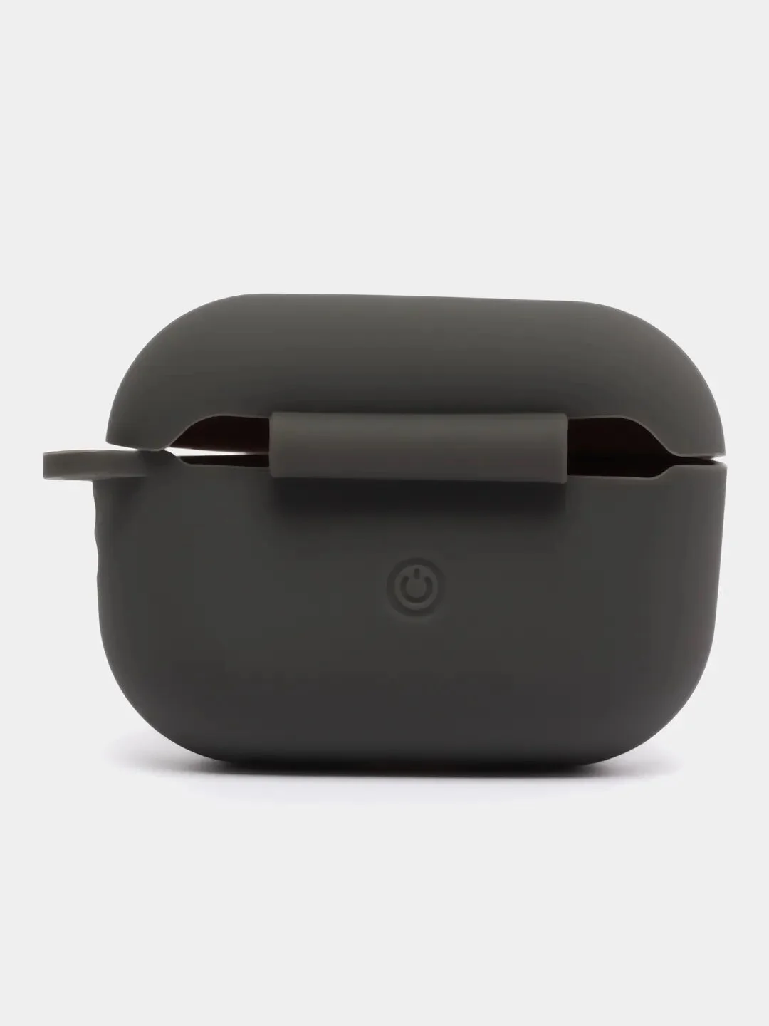 Серый силиконовый чехол для наушников AirPods Pro с карабином