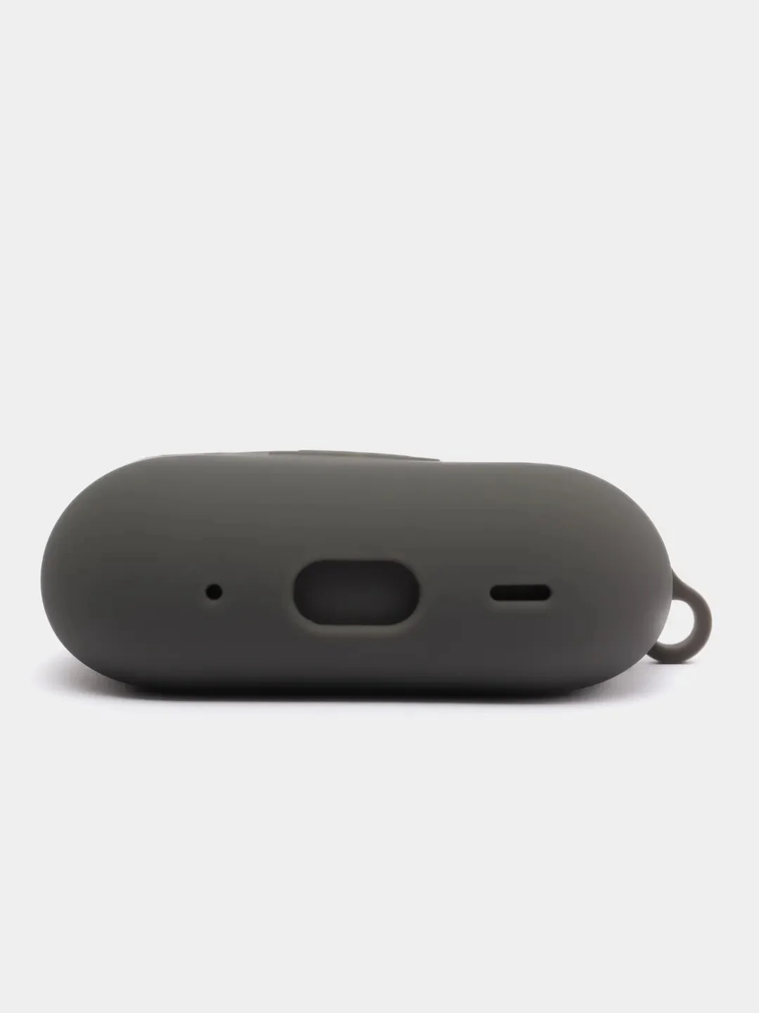 Серый силиконовый чехол для наушников AirPods Pro с карабином
