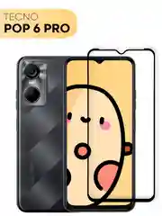 Защитное стекло КАРТОФАН для Tecno Pop 6 Pro, с олеофобным покрытием и черной рамкой