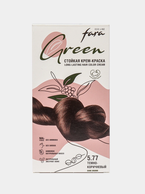Крем-краска для волос, FARA Eco Line, 5.77, темно-коричневый, стойкая