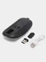 Серый металлик мышка беспроводная с подсветкой RGB, беспроводная мышь для компьютера с аккумулятором