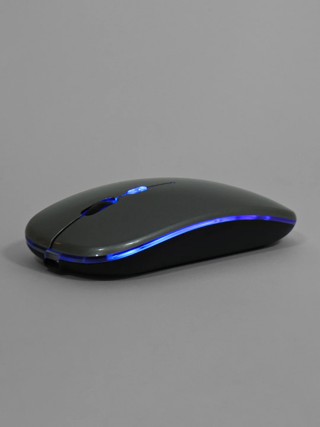 Серый металлик мышка беспроводная с подсветкой RGB, беспроводная мышь для компьютера с аккумулятором