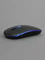 Серый металлик мышка беспроводная с подсветкой RGB, беспроводная мышь для компьютера с аккумулятором