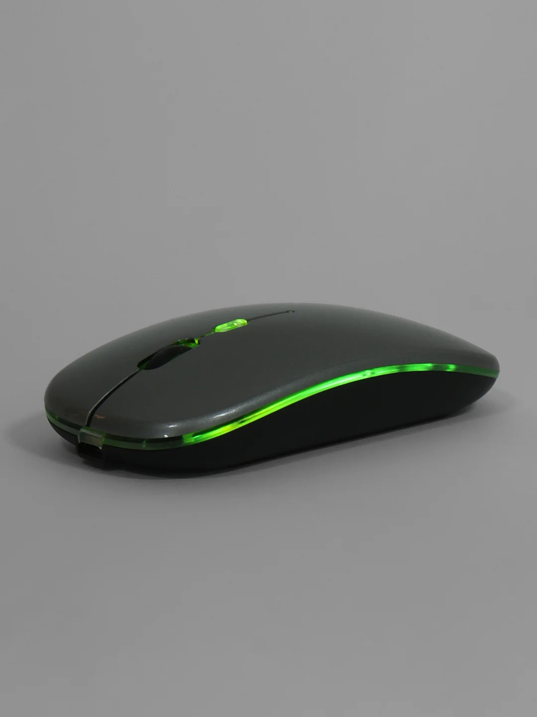 Серый металлик мышка беспроводная с подсветкой RGB, беспроводная мышь для компьютера с аккумулятором