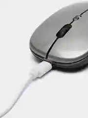Серый металлик мышка беспроводная с подсветкой RGB, беспроводная мышь для компьютера с аккумулятором
