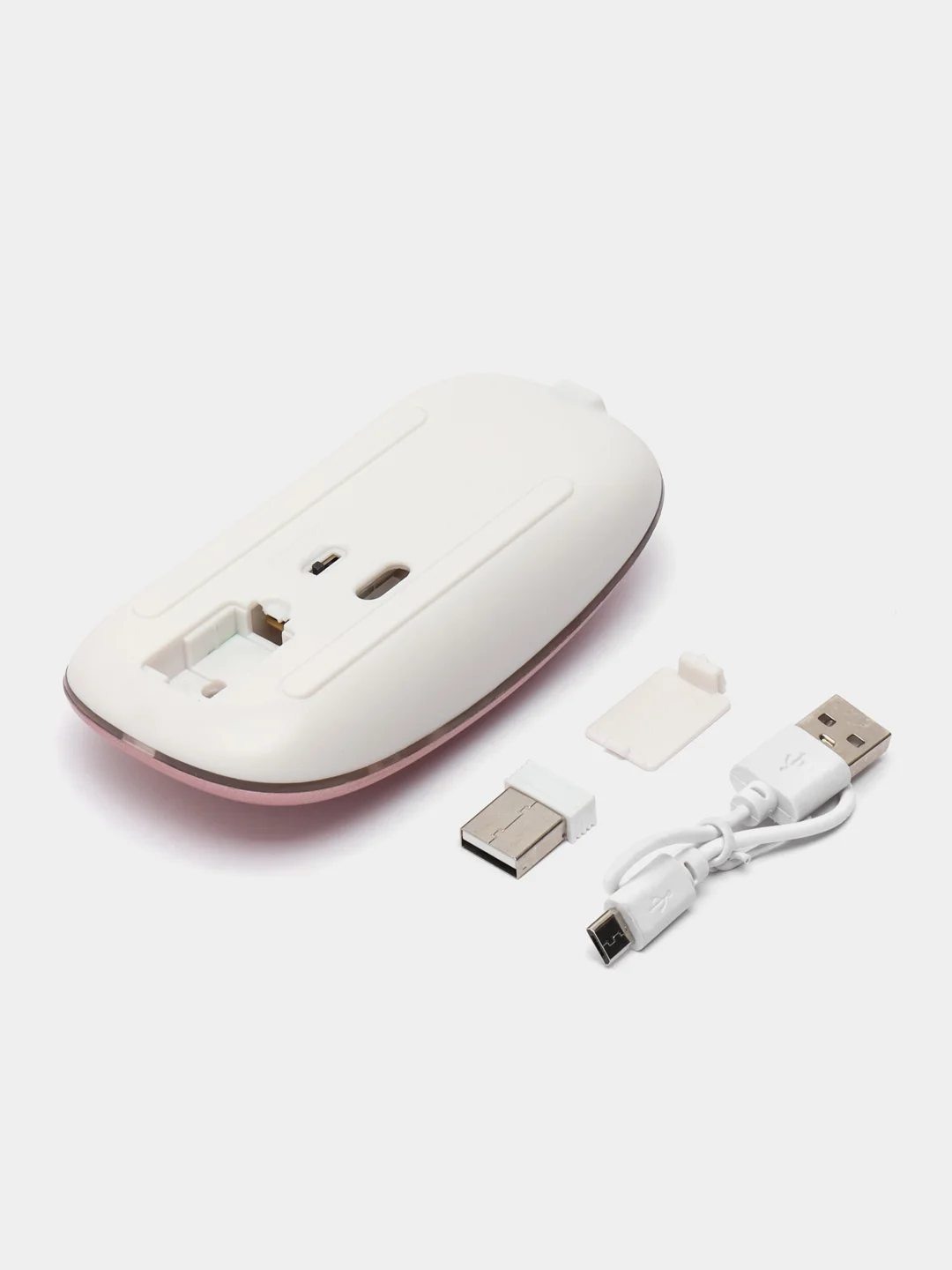 Розовый мышка беспроводная с подсветкой RGB, беспроводная мышь для компьютера с аккумулятором