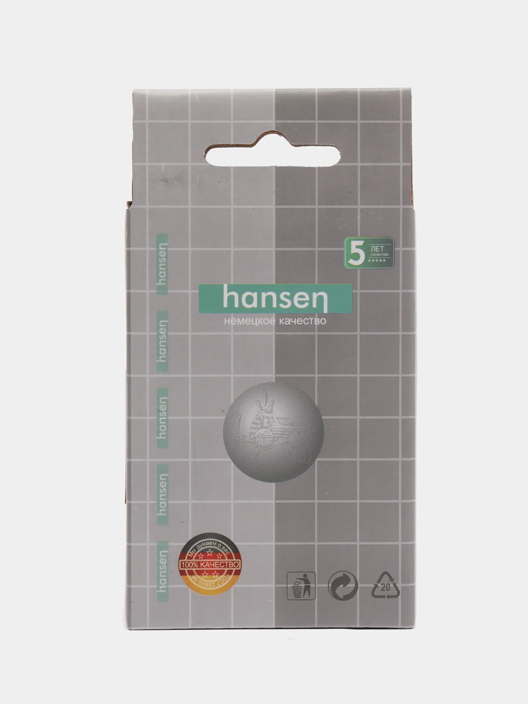 Клапан донный click-clack нажимной Hansen, с переливом, хром