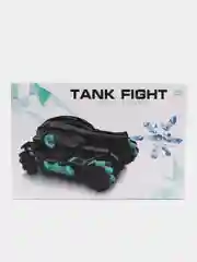Голубой радиоуправляемая машинка танк с гидрогелевыми снарядами Tank Fight