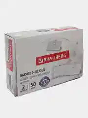 Бейджи горизонтальные на булавке, 50 шт., BRAUBERG