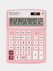 Калькулятор настольный Brauberg Extra Pastel-12-pk, 206 x 155 мм, 12 разрядов, розовый