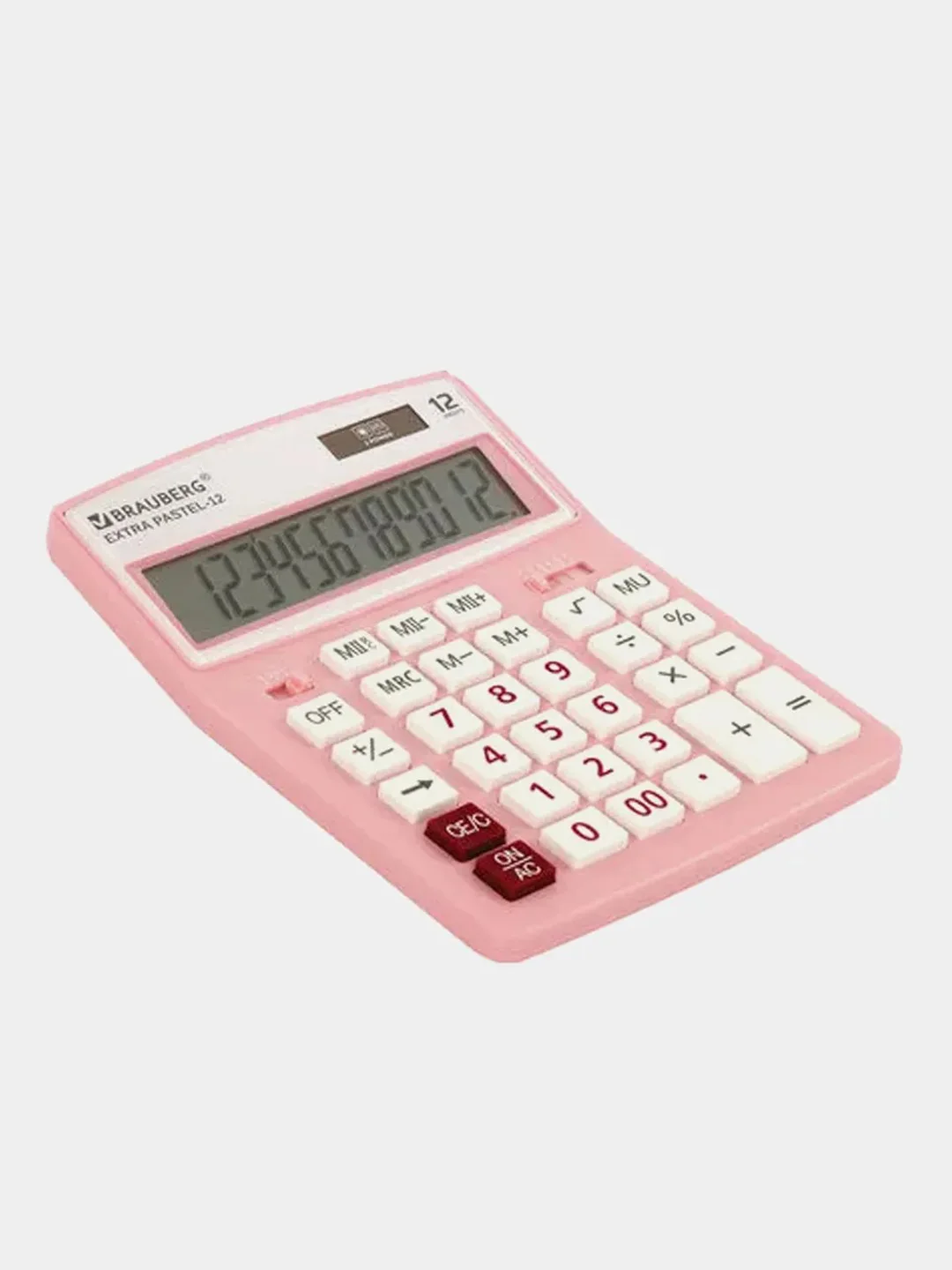 Калькулятор настольный Brauberg Extra Pastel-12-pk, 206 x 155 мм, 12 разрядов, розовый
