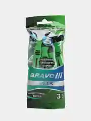 3 Одноразовsых станка для бритья Bravo III Plus, 3 лезвия, увлажняющая полоска, 3 штуки