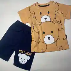 Бирюзовый комплект из футболки и шортиков, для ребенка