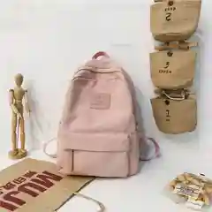 Розовый рюкзак женский, текстильный