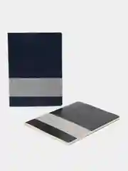 Тетради B5 60л, НАБОР 2шт, сшивка, клетка, кожзам гладкий, BRAUBERG VIVA, 403900